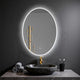 Miroir Oval avec éclairage LED pour salle de bain lumière réglable