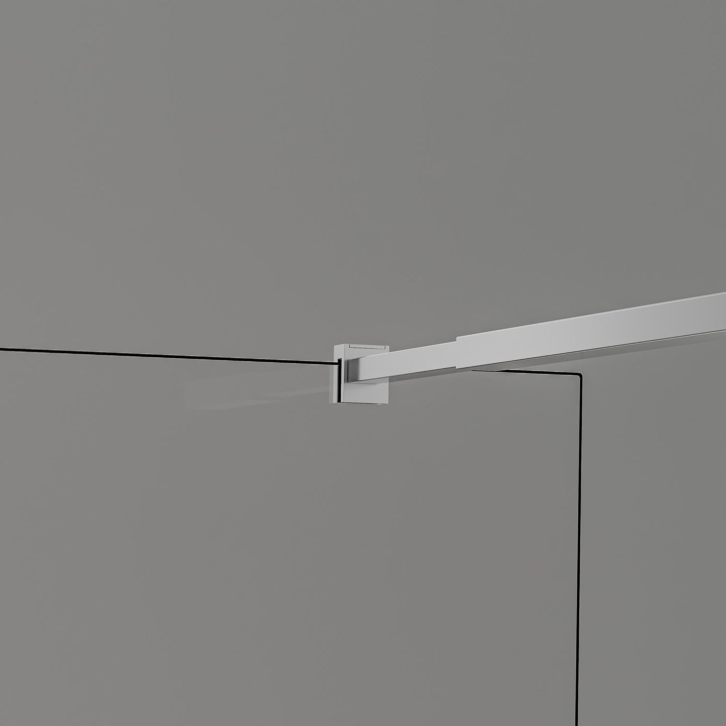 Paroi de douche Italienne avec profilé mural et barre de fixation extensible 73-120cm  en alu chromé
