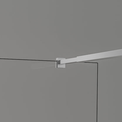 Paroi de douche Italienne avec profilé mural et barre de fixation extensible 73-120cm  en alu chromé