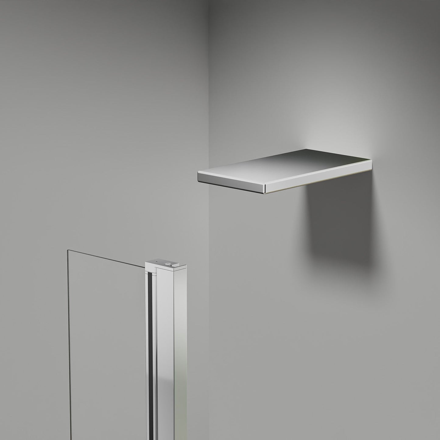Déflecteur pour paroi de douche en verre securit et profilés chromés 30cm / 40cm / 50cm