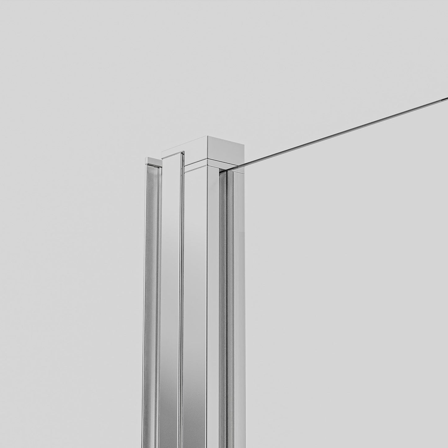Déflecteur pour paroi de douche en verre securit et profilés chromés 30cm / 40cm / 50cm