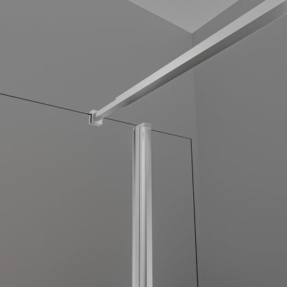Déflecteur pour paroi de douche en verre securit et profilés chromés 30cm / 40cm / 50cm