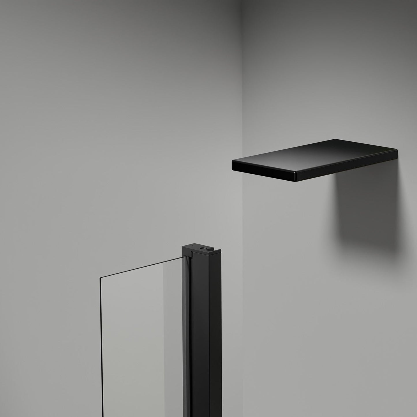 Retour pivotant seul en noir mat Largeur 30cm / 40cm / 50cm