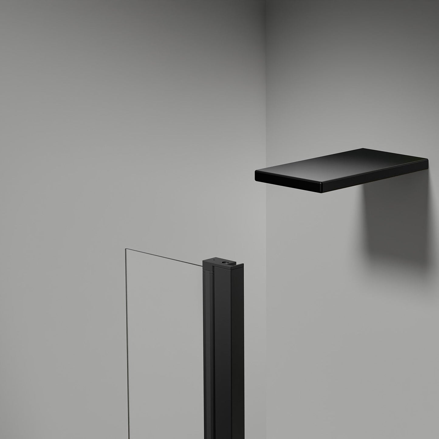 Retour pivotant seul en noir mat Largeur 30cm / 40cm / 50cm