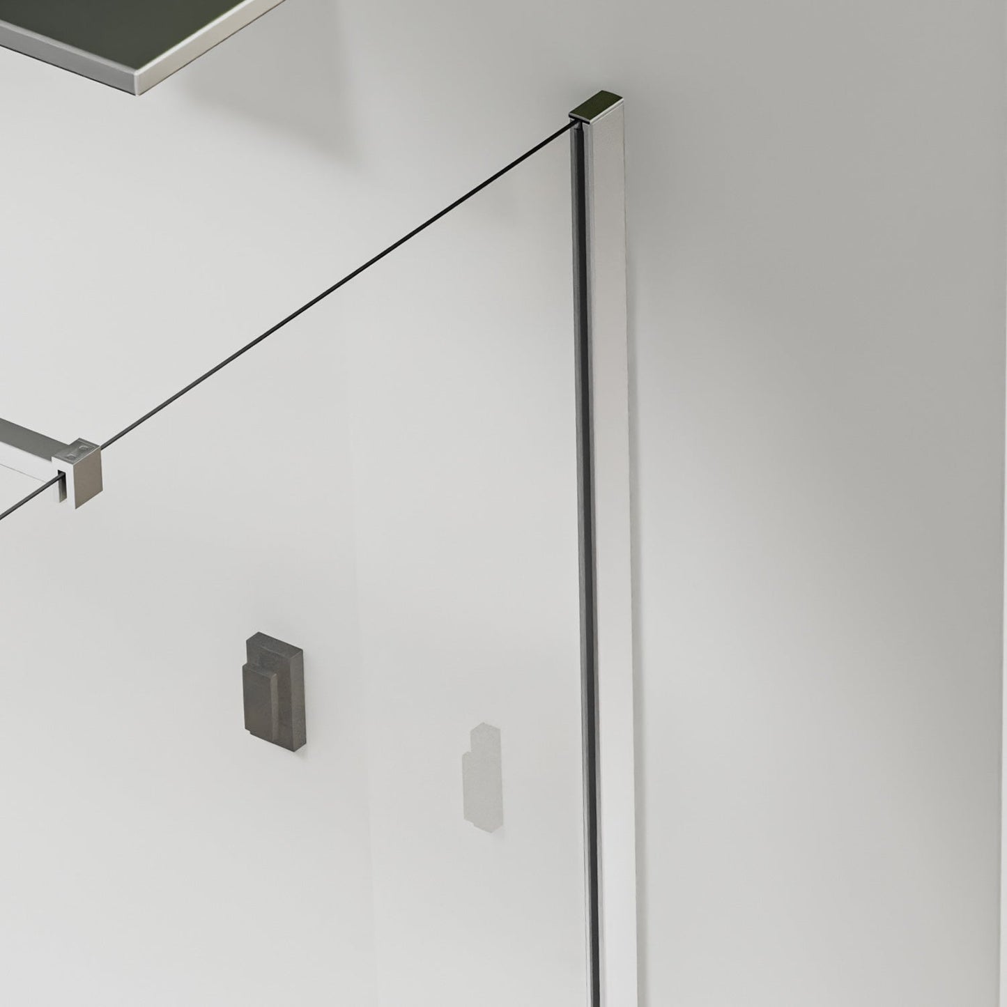 Paroi de douche en verre 8mm avec profilé et barre 90cm en aluminium chromé