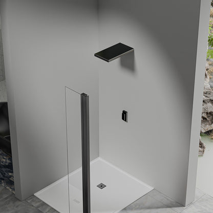 Retour pivotant seul en noir mat Largeur 30cm / 40cm / 50cm