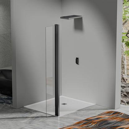 Retour pivotant seul en noir mat Largeur 30cm / 40cm / 50cm